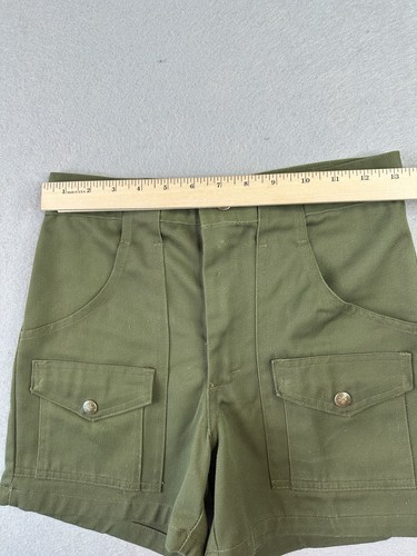 VTG Boy Scouts Of America Shorts size 16- 28" Waist Green Union Label Official - Picture 5 of 14
