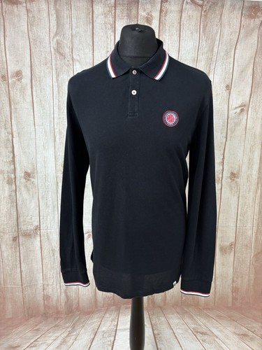 Pretty Green Men's Long Sleeve Polo Shirt Large Medium Black Festival Oasis - Picture 5 of 24