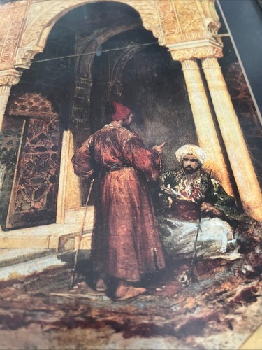 Alhambra, The Court of the Lions, mid 19th century. Painting print - Picture 2 of 4