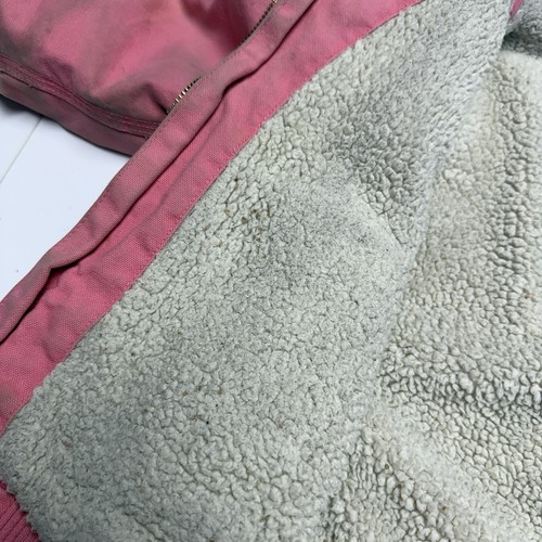 Carhartt Jacket Pink Girls XS 6 Hooded Canvas Sherpa Lined - Picture 13 of 16
