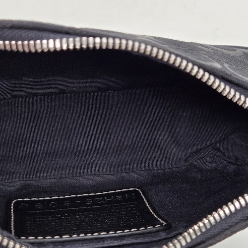 Vintage Coach Signature Demi Mini Pouch Handtasche Canvas Leder Schwarz 6094 Selten - Bild 16 von 24