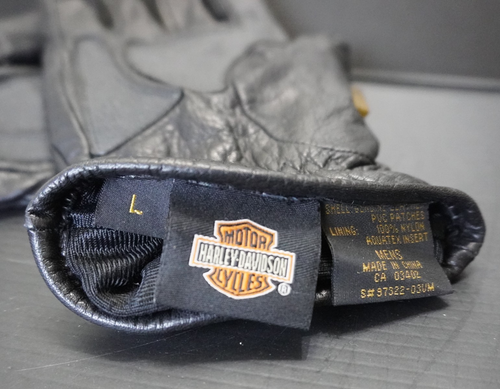 Guantes para hombre Harley Davidson negros, cuero dedo completo, talla grande (03402) - Imagen 4 de 4