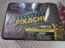 Pokemon Detective Pikachu Collector Treasure Chest Lunch Box Tin Sealed TCG