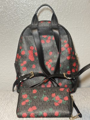 Michael Kors Abbey Medium MK Logo Floral Print Backpack and  display picture 3