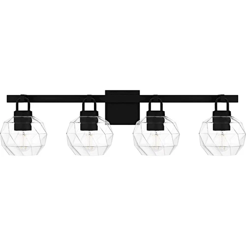 Quoizel Celina 4Light Bath Light, Matte Black/Clear Faceted Glass - CIA8632MBK - Picture 1 of 1