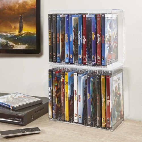 STORi Stapelbar Klar Kunststoff DVD Organizer mit Gummifüßen | Rechteckig Ho... - Bild 3 von 9