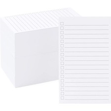 Note Cards with Check Boxes - 300 Pack, 3 x 5 in, White Heavy Stock - Vertica...