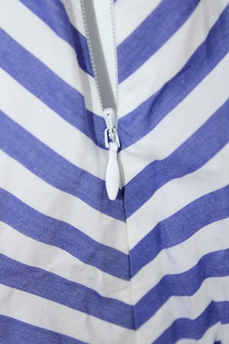 J Crew Womens Cotton Striped V-Neck Sleeveless Wide Leg Jumpsuit Blue Size 6 - Picture 4 of 6