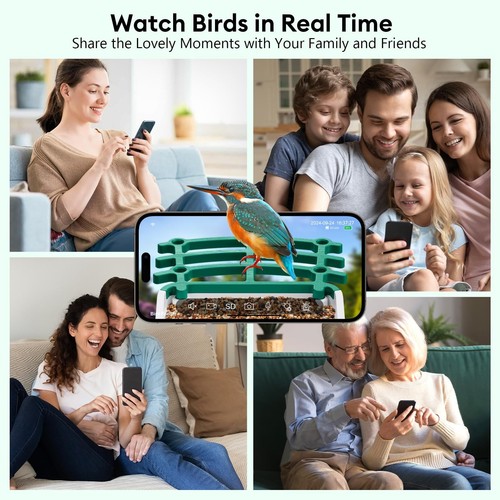 Smart Bird Feeder with Camera Solar Powered 2.5k HD Camera Auto Capture & AI ... - Picture 7 of 8