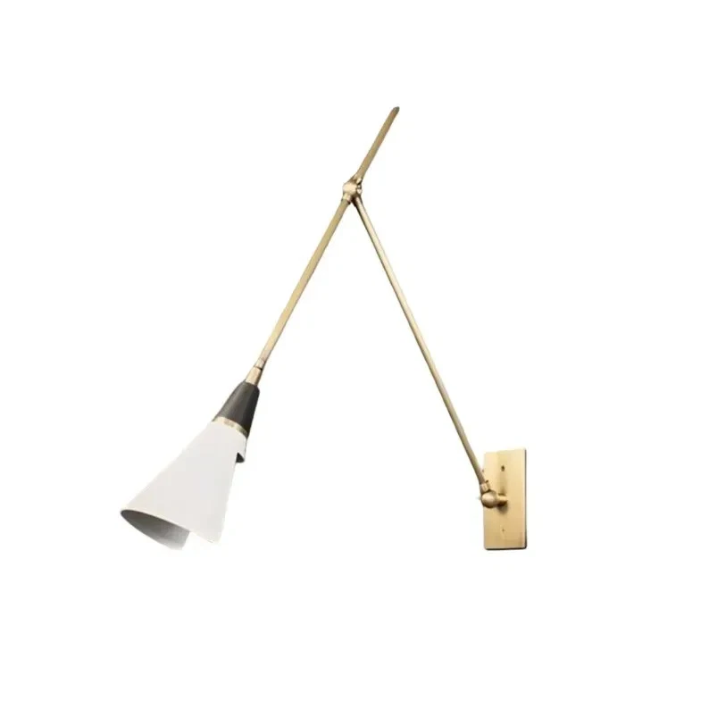 Mid-Century Modern Stilnovo Style Adjustable Brass Wall Sconce – Handmade Indust - Image 2 of 4