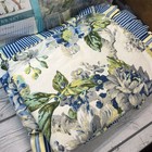 Waverly Queen 3 Piece Comforter Floral Engagement Green Blue Cottage