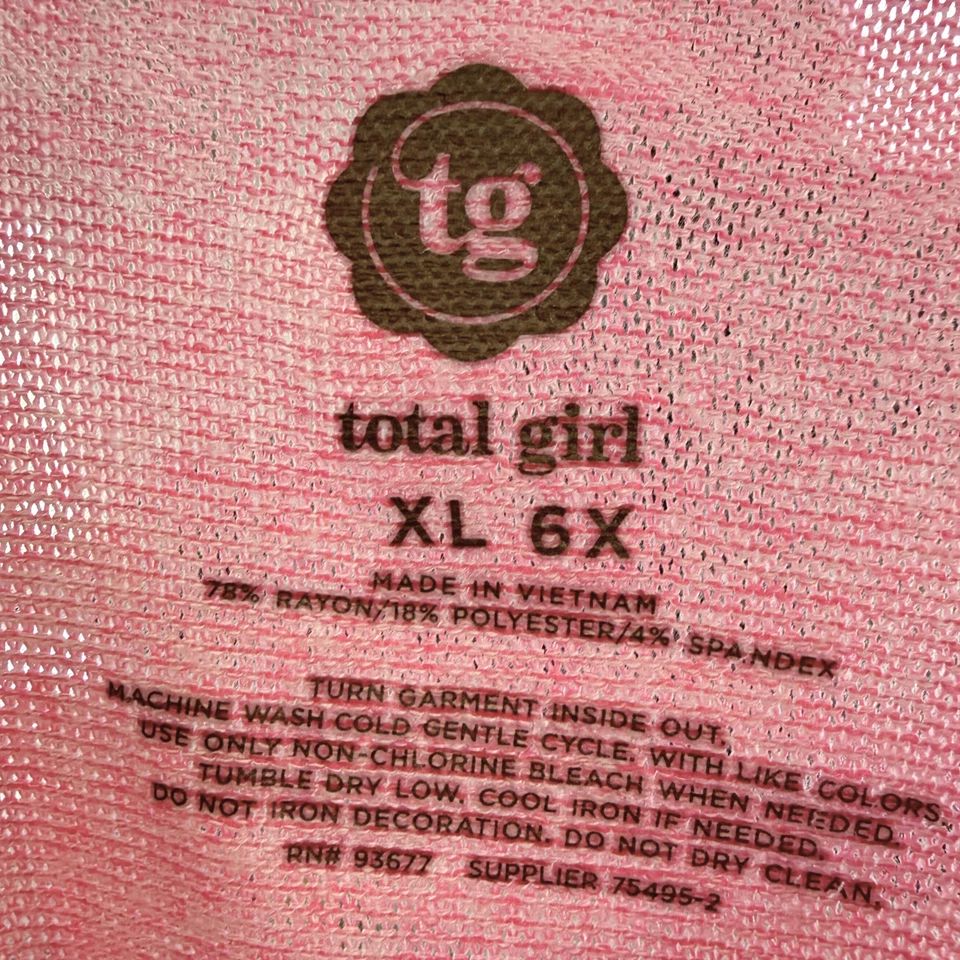 Top de manga larga unicornio rosa brillante XL para niñas súper suave ligero dobladillo alto bajo Foto 3 de 4