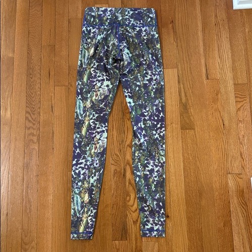 Lululemon mehrfarbig gemusterte Leggings volle Länge Größe 4 Yogahose - Bild 5 von 7