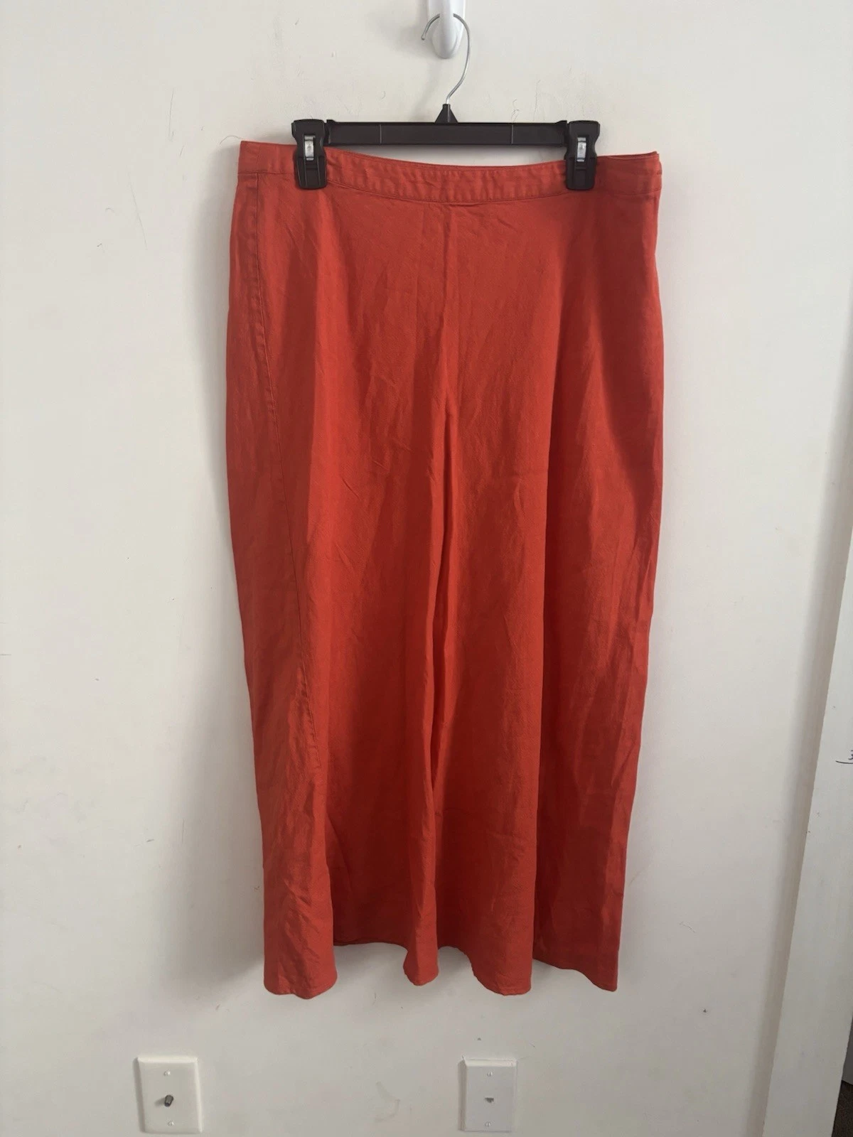 Asheley Stewart Maxi Skirt Linen Blend 14W A-Line Orange Resortwear preppy