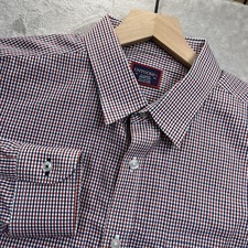 UNTUCKit Shirt Men's XL Red White Blue Plaid Long Sleeve Button Down