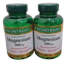 Natures Bounty High Potency Magnesium 500mg Whole Body Support 200 Coated Tablet