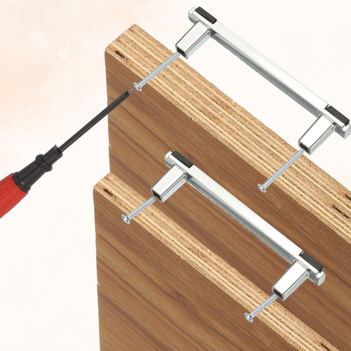 5er Pack 4,8 Zoll Badezimmer Kommode Griffe 3-3/4 Zoll Loch Mitte schwarz silber - Bild 4 von 6