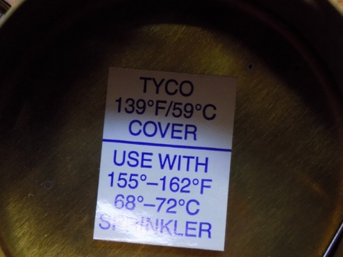 TYCO Concealed Fire Sprinkler Cover Escutcheon 139F/59C TY5522 ELOC TY5521 - Picture 4 of 8