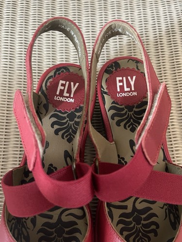 Ladies fly London Open Toe Sandals Size UK 5 Red (Lipstick Red) Worn Once. - Imagen 7 de 12