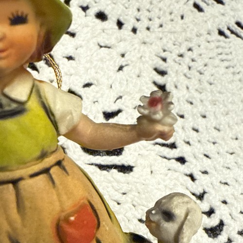 Bradford Novelty Mary Had A Little Lamb Christmas Ornament Vintage Girl w Lamb - Picture 9 of 9