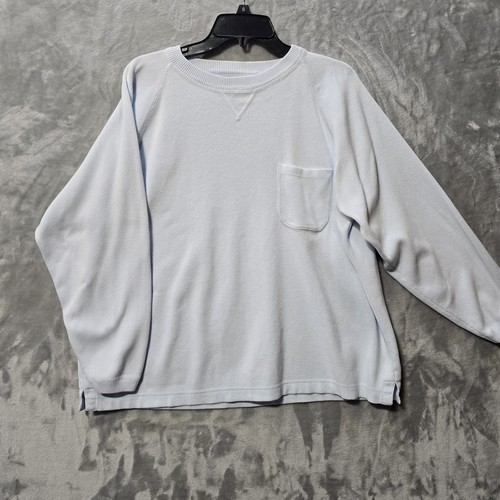 Eddie Bauer Sweatshirt Womens XL Long Sleeve Crew Neck Baby Blue Cotton Pocket