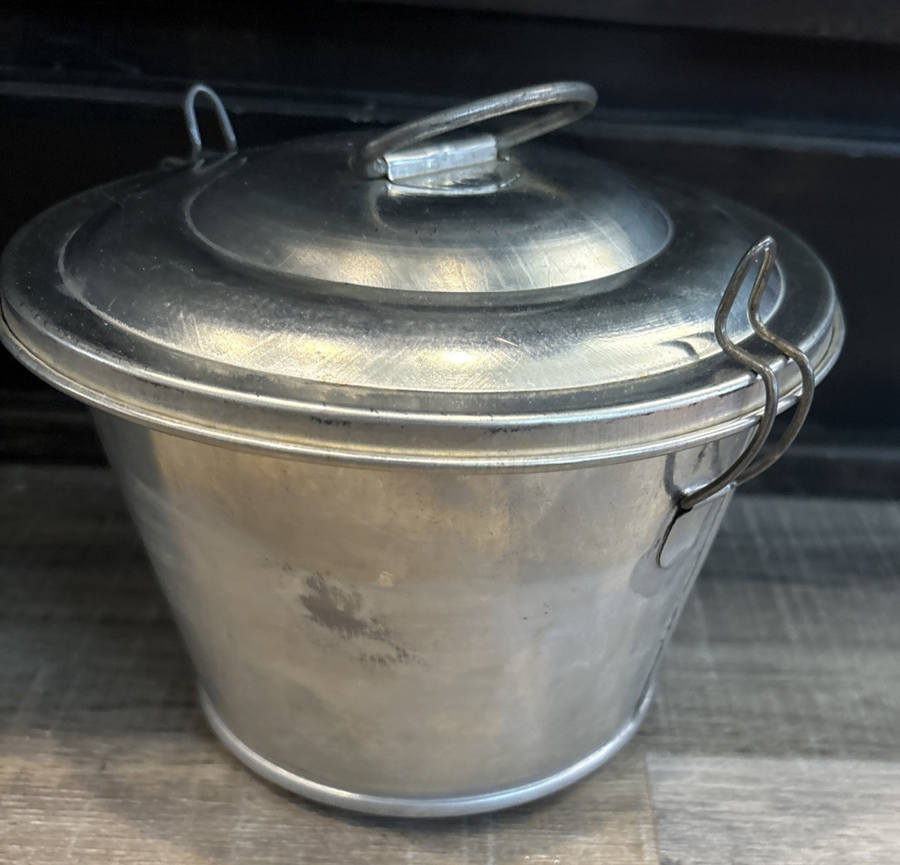 Vintage Metal Steamed Pudding or Ice Cream Mold w/ Lid 5x6 Smooth