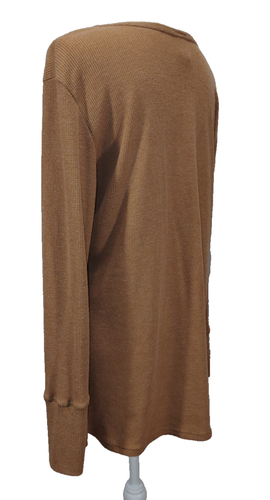 Long Sleeve Brown Shirt Size 3XL Womens Top by 7th Ray Decorative Button Front - Picture 11 of 17
