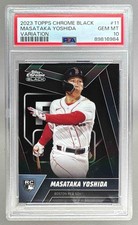 6984 Masataka Yoshida 2023 Topps Chrome Black #11 Variation Rookie SP RC PSA 10