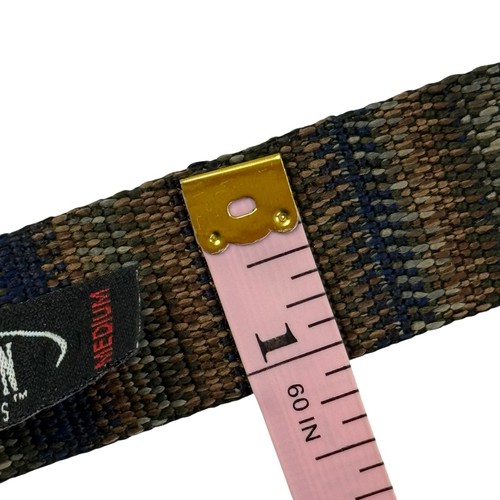 Bison Designs Belt Rose Gold Buckle Coyote Striped Nylon Webbed Size Medium USA - Bild 6 von 7