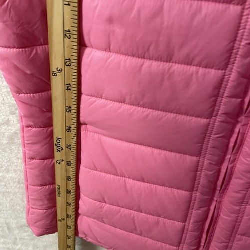 Chaleco acolchado recto para mujer Chaqueta Rosa liso Grande Poliéster Mangas Cremallera - Imagen 4 de 8