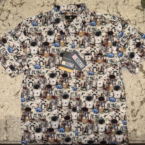 RSVLTS x Smithsonian NASA Astronaut geknöpftes Kunuflex Hemd Größe Large neu mit Etikett!