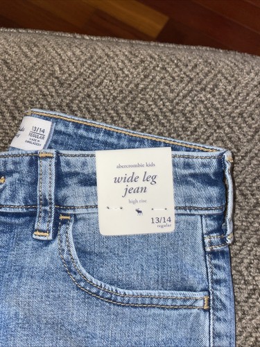 Abercrombie & Fitch Kids High Rise Wide Leg 13-14 Reg Medium Wash Neu - Bild 2 von 4