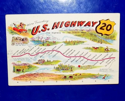 "U.S. HIGHWAY 20" Nebraska Colorpicture Publishers Divided Back Post Card P14936 - Picture 1 of 4