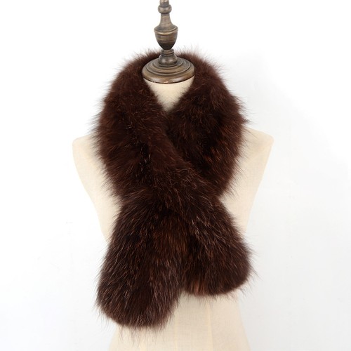 100% Echt Fuchspelz Schal/Cape/Kragen/Halstuch Mehrfarbig Tuch 90*14 cm - Bild 32 von 35