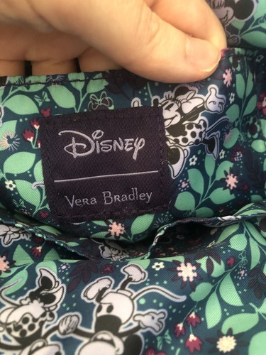 Vera Bradley Disney Tote MICKEY & MINNIE'S FLIRTY FLORAL Purple NWT $125 MSRP - Picture 9 of 10