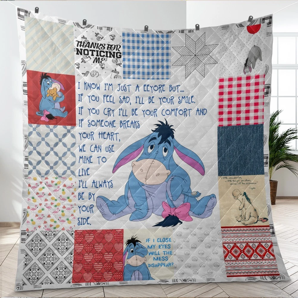 Cute Eeyore Quilt, winnie the pooh Quilt Blanket Super Soft Comfy Warm Plush