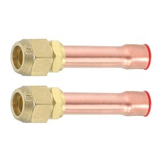 2Pcs Brass Pipe Fittings, 5/8"SAE x 5/8" OD Flare Adapter with Copper Tube
