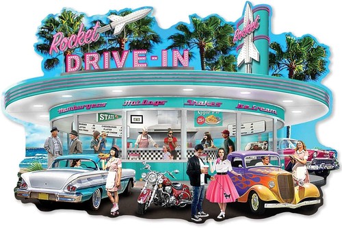 Rompecabezas Bits and Pieces Rocket Drive-In 750 piezas 18,5" x 27" ¡NUEVO! - Imagen 3 de 3