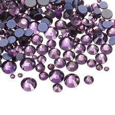 1450 Pcs Hotfix Rhinestones Crystal Glass Gems SS6-SS30 Set,Pale Purple 