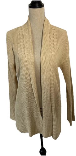 Lauren Ralph Lauren Strickjacke Pullover Gr. Small 100% Leinen Strick vorne offen lang