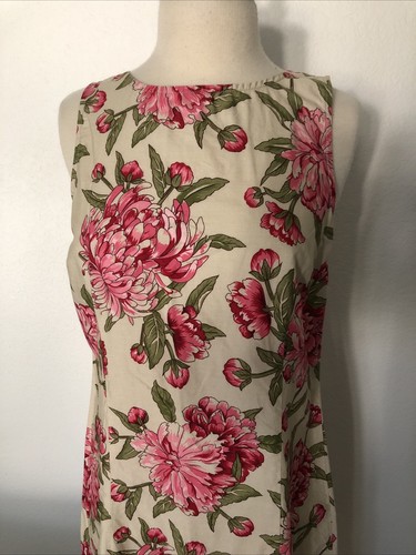 Abito donna vintage sbiadito gloria 8/10 M rosa e verde floreale 100% cotone Y2k - Foto 10 di 24