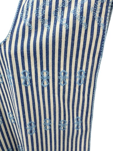 Tuckernuck Blue Stripe Mini Sullivan Embroidered Canvas Caftan Tunic Medium - Picture 5 of 10