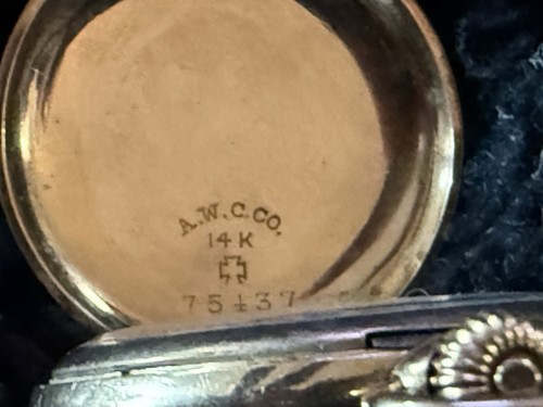 Antique 14K American Waltham Co Women's Pocket Watch, Diamond w Starburst Design - Bild 15 von 16