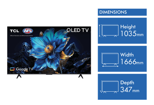 TCL 75 Inch P7K QLED Google HDR TV 2025 75P7K - Picture 2 of 9