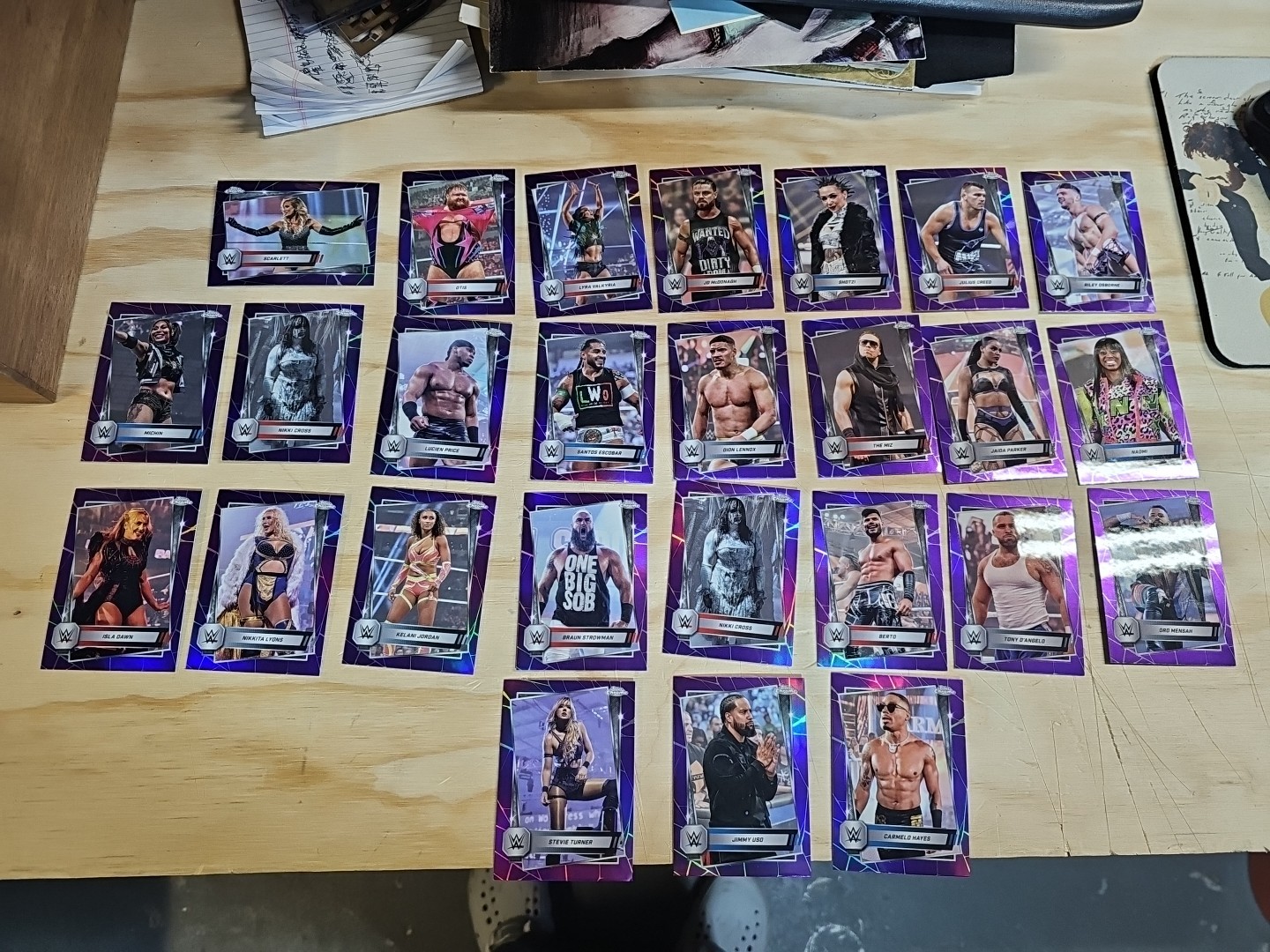 2025 Topps Chrome WWE Purple Lot Of 26 Cards Jimmy Uso