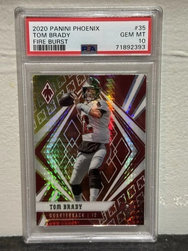 TOM BRADY 2020 PANINI PHOENIX #35 FIRE BURST PSA 10