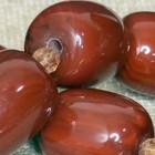 VTG LARGE HEAVY Cherry Amber Bakelite Faturan Barrel Beaded Necklace 34” 162g — photo 9