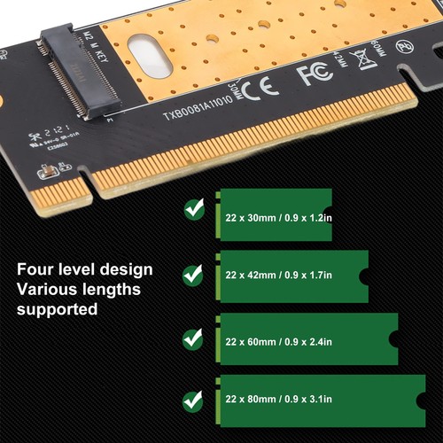 M.2 To PCIE3.0 Adapter 8GB/S Speed PCIE X16 Slot Free Expansion 2280/2260/224 FY - Afbeelding 21 van 24