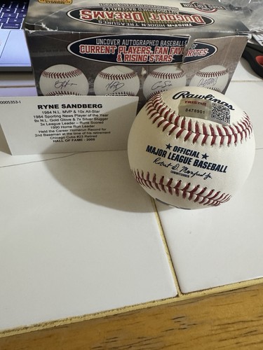 Ryne Sandberg Signed Auto Baseball Dugout Dreams Tristar Authentication - Picture 4 of 4