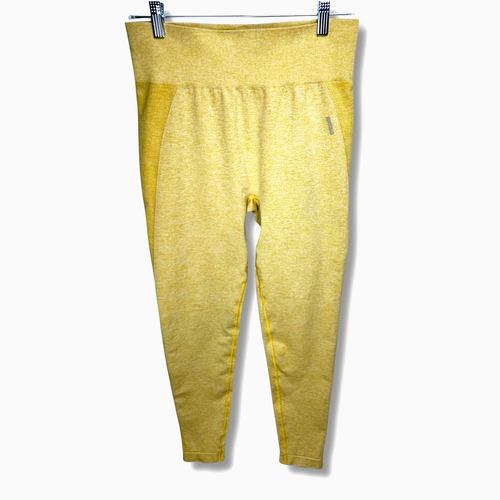 Gymshark Workout Pants Leggings Women Size XL Mustard Yellow Flex Seamless - Picture 2 of 10